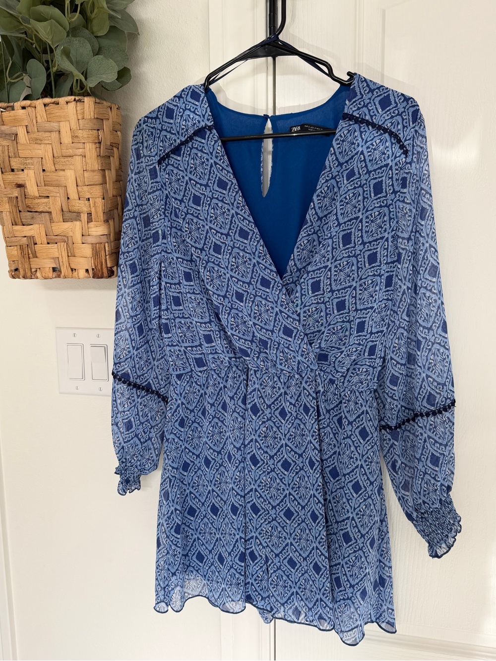 ZARA Blue Printed Romper
